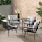 Alaterre Furniture Andover All-Weather Outdoor Bistro Set with Four Rope Chairs and 30" H Bistro Table AWWK0225KK - alternate 9